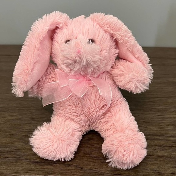 Animal Adventure Pink Bunny Rabbit with Pink Sheer Bow Plush‎ - Picture 1 of 4